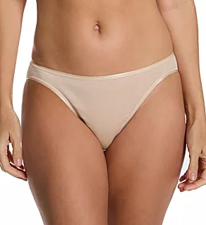 Cotton Seamless Hi Cut Brief Panty Beige XS