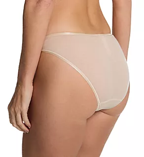 Cotton Seamless Hi Cut Brief Panty Beige XS