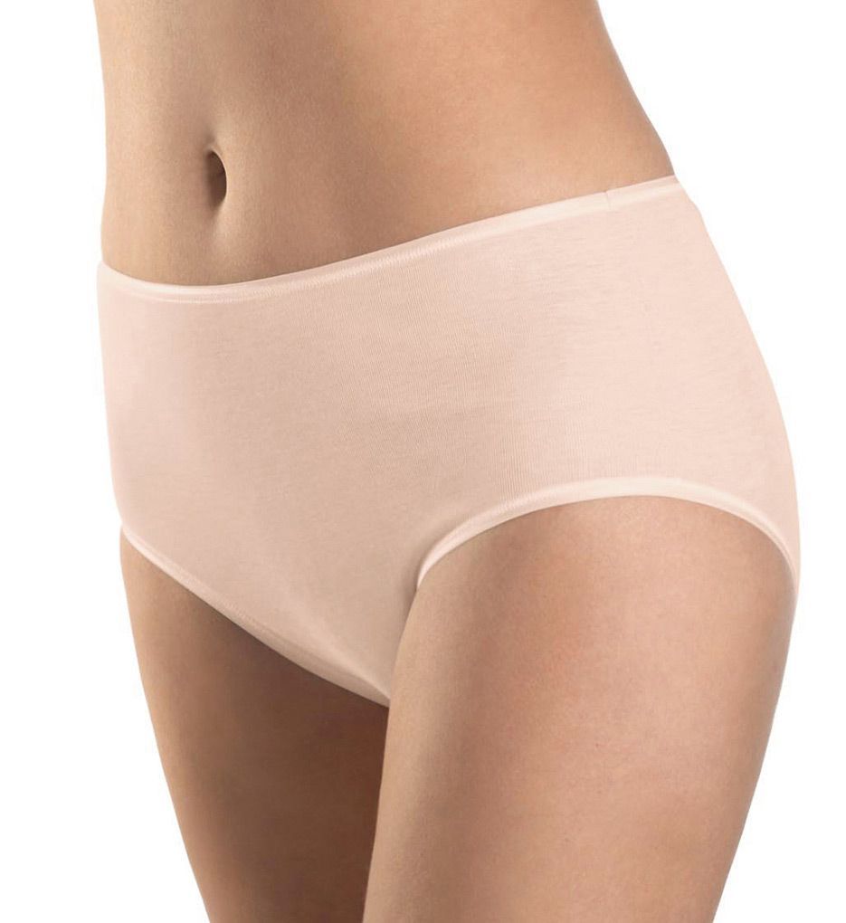 Hanro Women's Cotton Seamless Full Brief Panty in Beige | Size Medium | HerRoom.com
