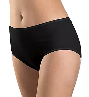 Cotton Seamless Full Brief Panty Black XS