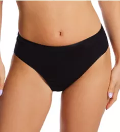 Cotton Seamless Hi-Cut Full Brief Panty Black XS