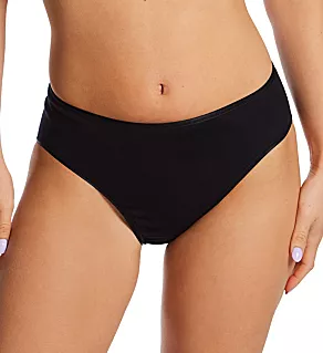 Cotton Seamless Hi-Cut Full Brief Panty Black XS