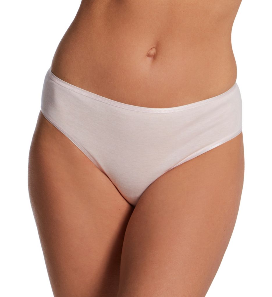 Hanro Women's Cotton Seamless Hi-Cut Full Brief Panty in Green | Size XS | HerRoom.com