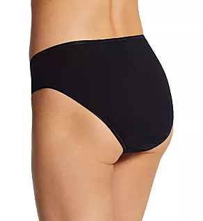 Cotton Seamless Hi-Cut Full Brief Panty Black XS