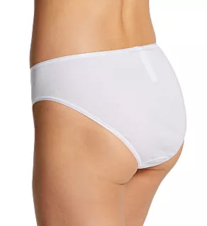 Cotton Seamless Hi-Cut Full Brief Panty White XS