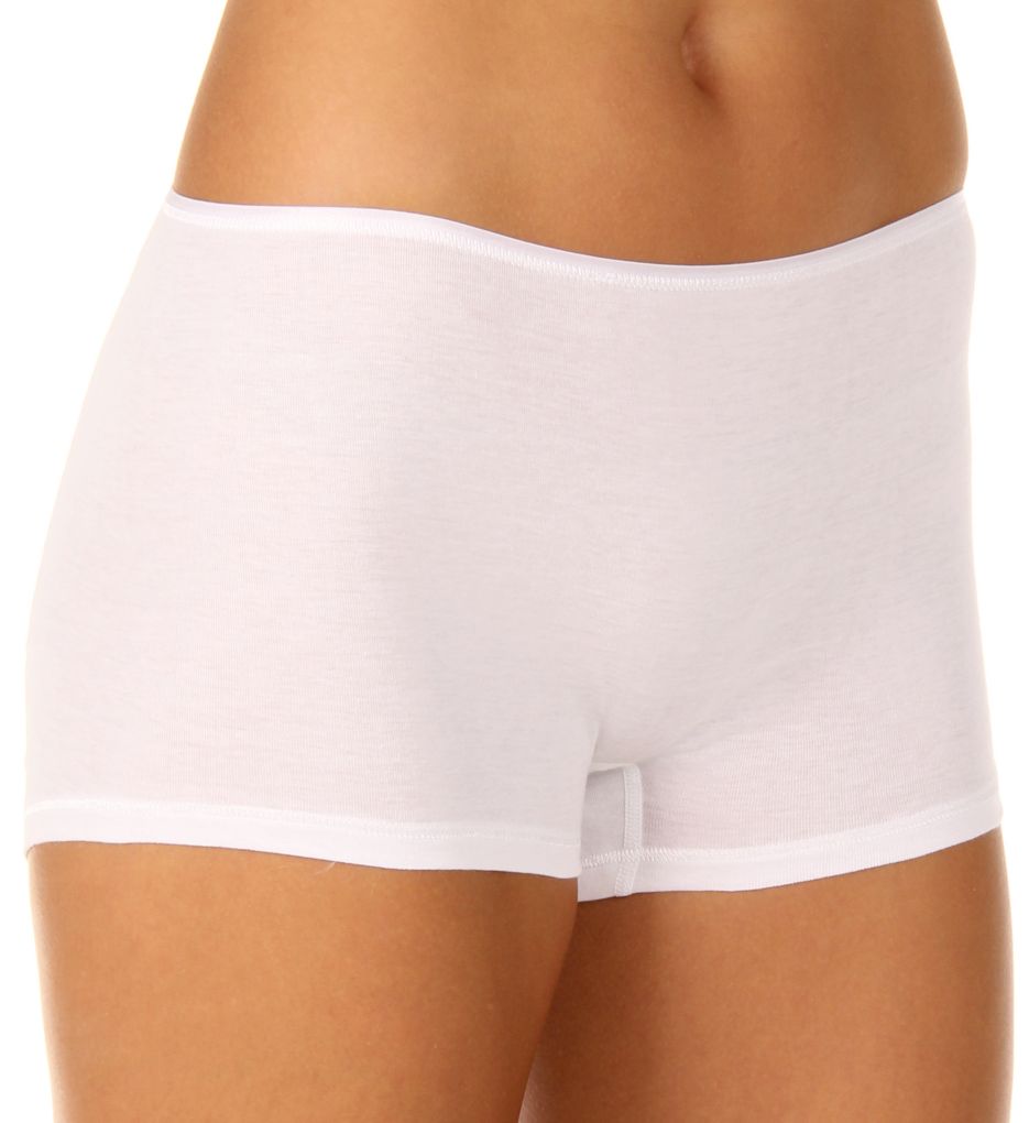 Hanro Women's Cotton Seamless Boyleg Panty in White | Size Small | HerRoom.com