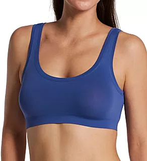 Touch Feeling Crop Cami Top Bra Blue Horizon S