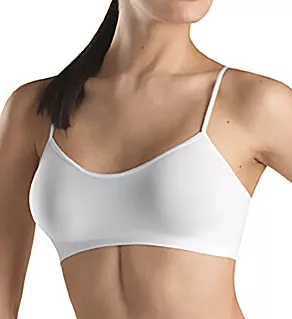 Touch Feeling Crop Spaghetti Strap Bra White XS