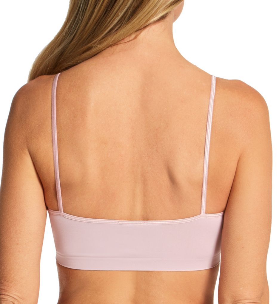 Hanro Touch Feeling Crop Spaghetti Strap Bra Crepe Pink M  - Image 2