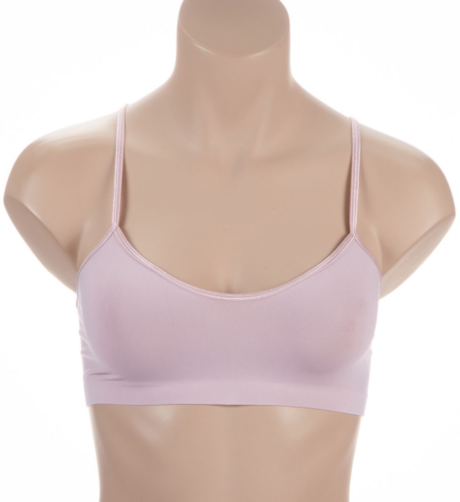 Hanro Touch Feeling Crop Spaghetti Strap Bra Crepe Pink M  - Image 1