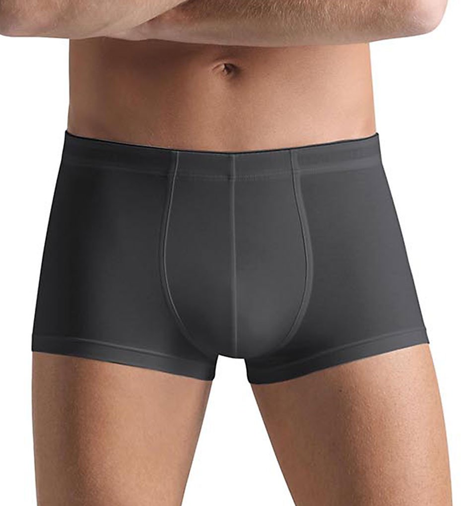 Hanro 3086 Cotton Superior Boxer Briefs 2 Inch Inseam (Coal Grey)