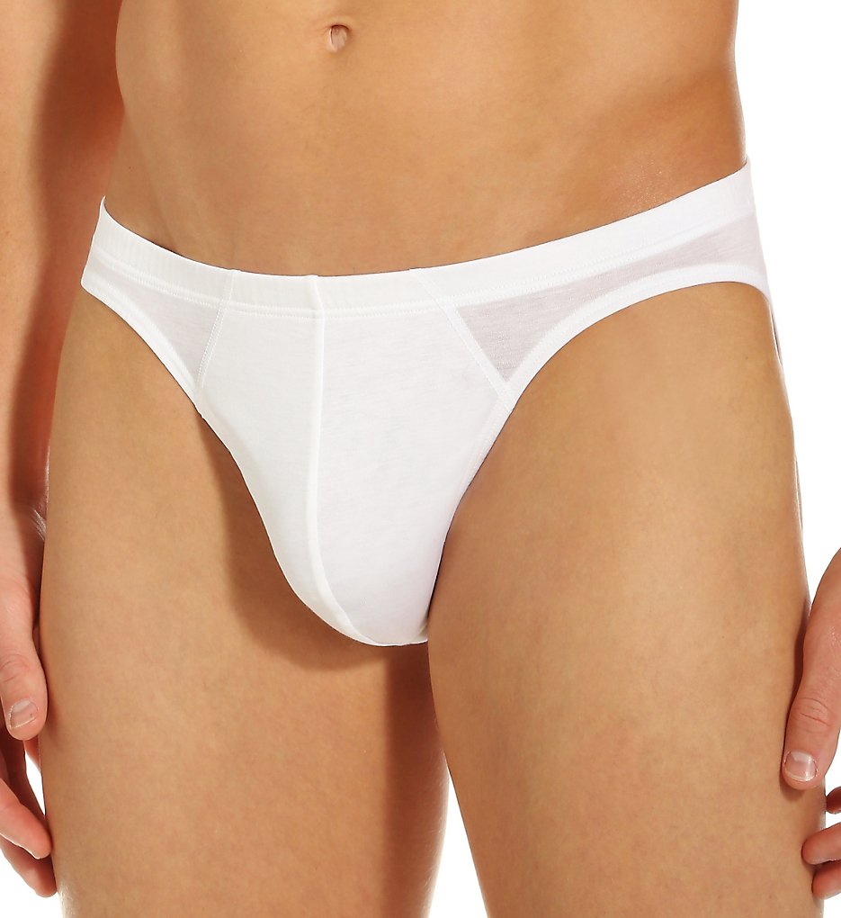 Hanro 3502 Cotton Sporty Flyless Bikini Briefs (White)