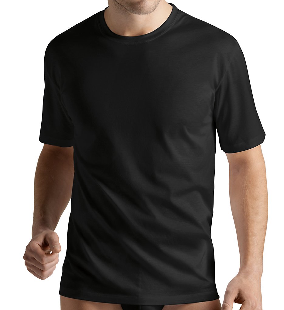 Hanro 3511 Cotton Sporty T-Shirt (Black)
