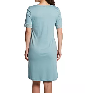 Moments Short Sleeve Lace Trim Gown