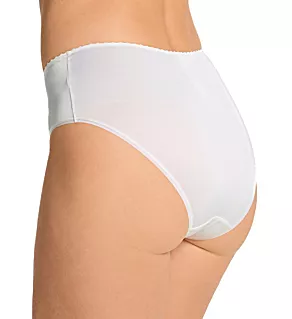 Satin Deluxe Hi Cut Brief Panty Off White XS