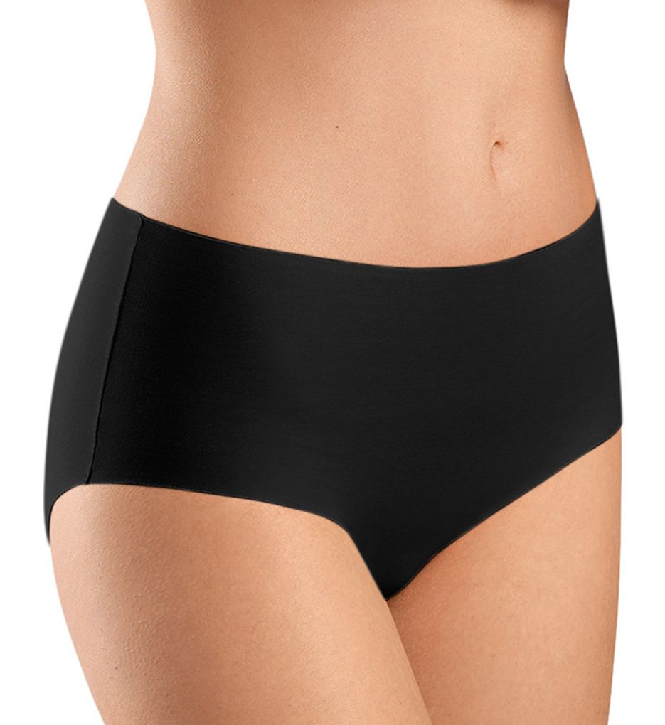 Hanro Women's Invisible Cotton Full Brief Panty in Black | Size XL | HerRoom.com