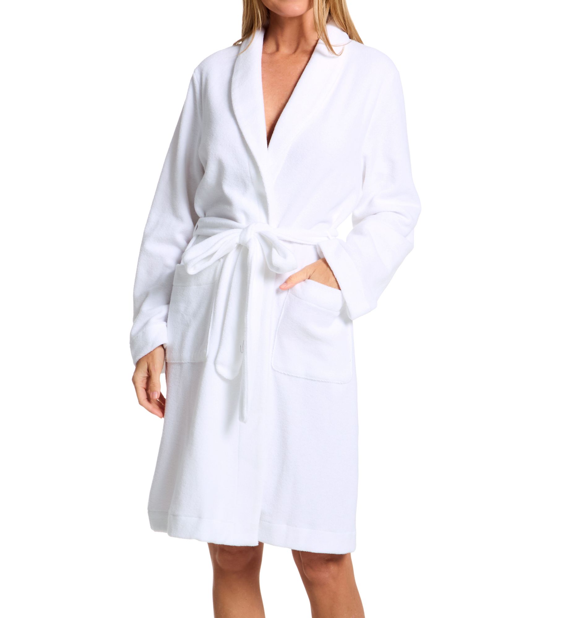 Hanro Women's Plush Wrap Robe in White | Size: Large | HerRoom.com
