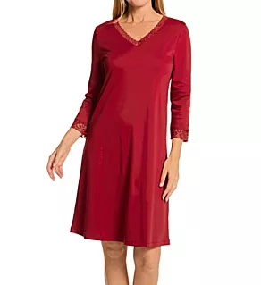 Moments 3/4 Sleeve Gown Red Dahlia XS