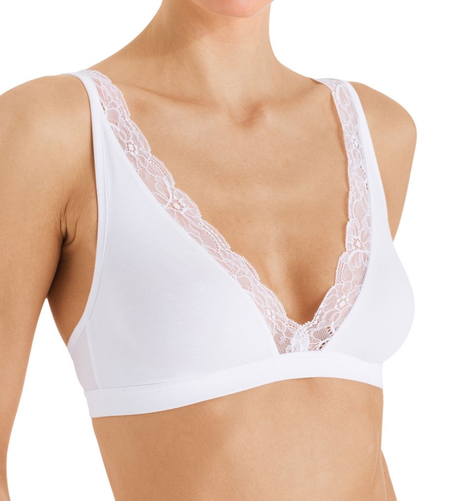 Cotton Lace Soft Cup Bra White 32A
