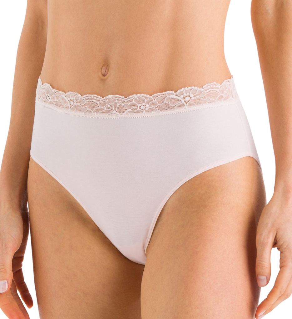 Hanro Women's Cotton Lace Full Brief Panty in Beige | Size Large | HerRoom.com