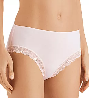 Cotton Lace Hi Cut Brief Panty Powder XS