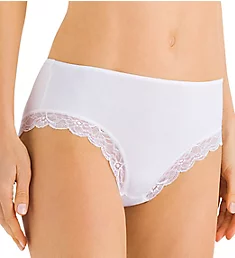 Cotton Lace Hi Cut Brief Panty White XS