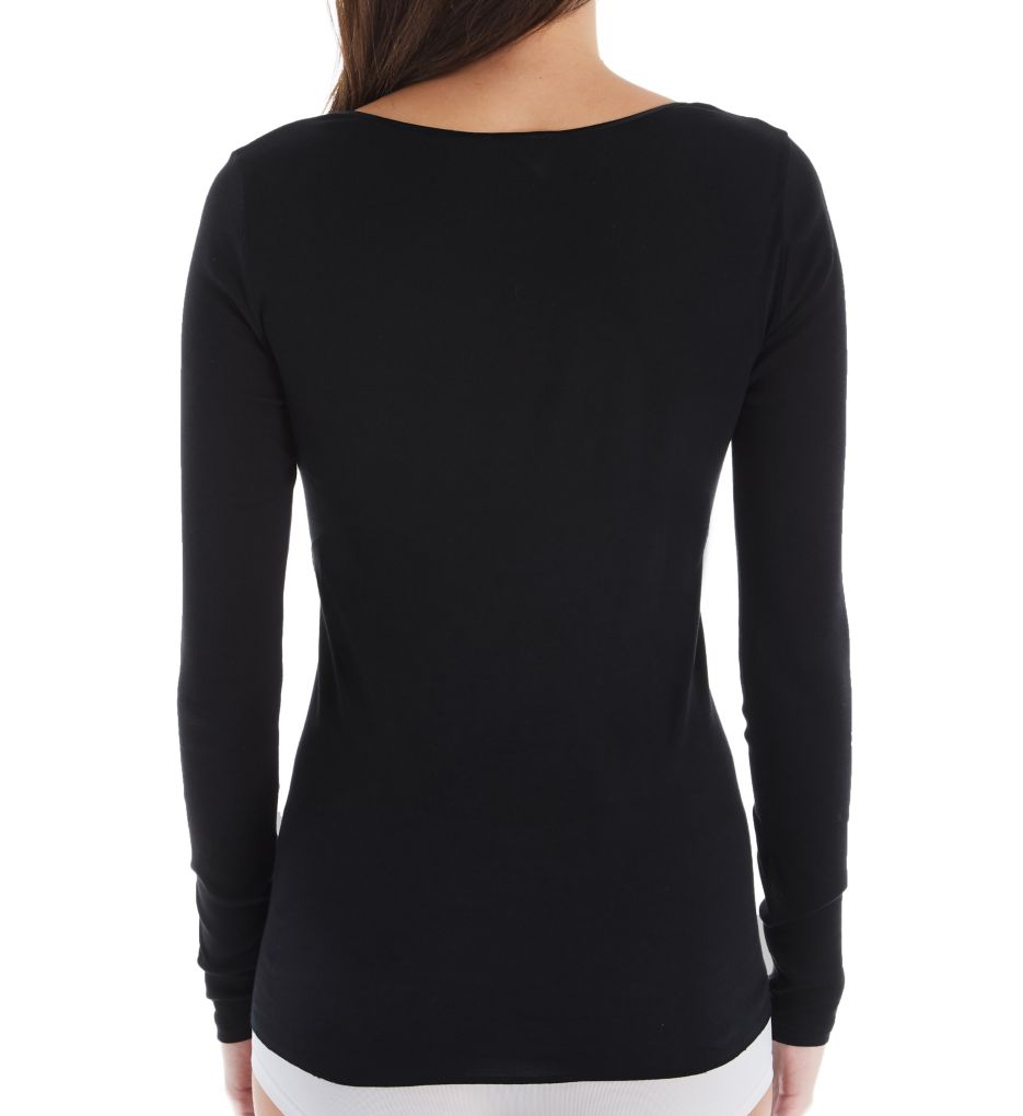 Adina Embroidered Neck Long Sleeve T-Shirt