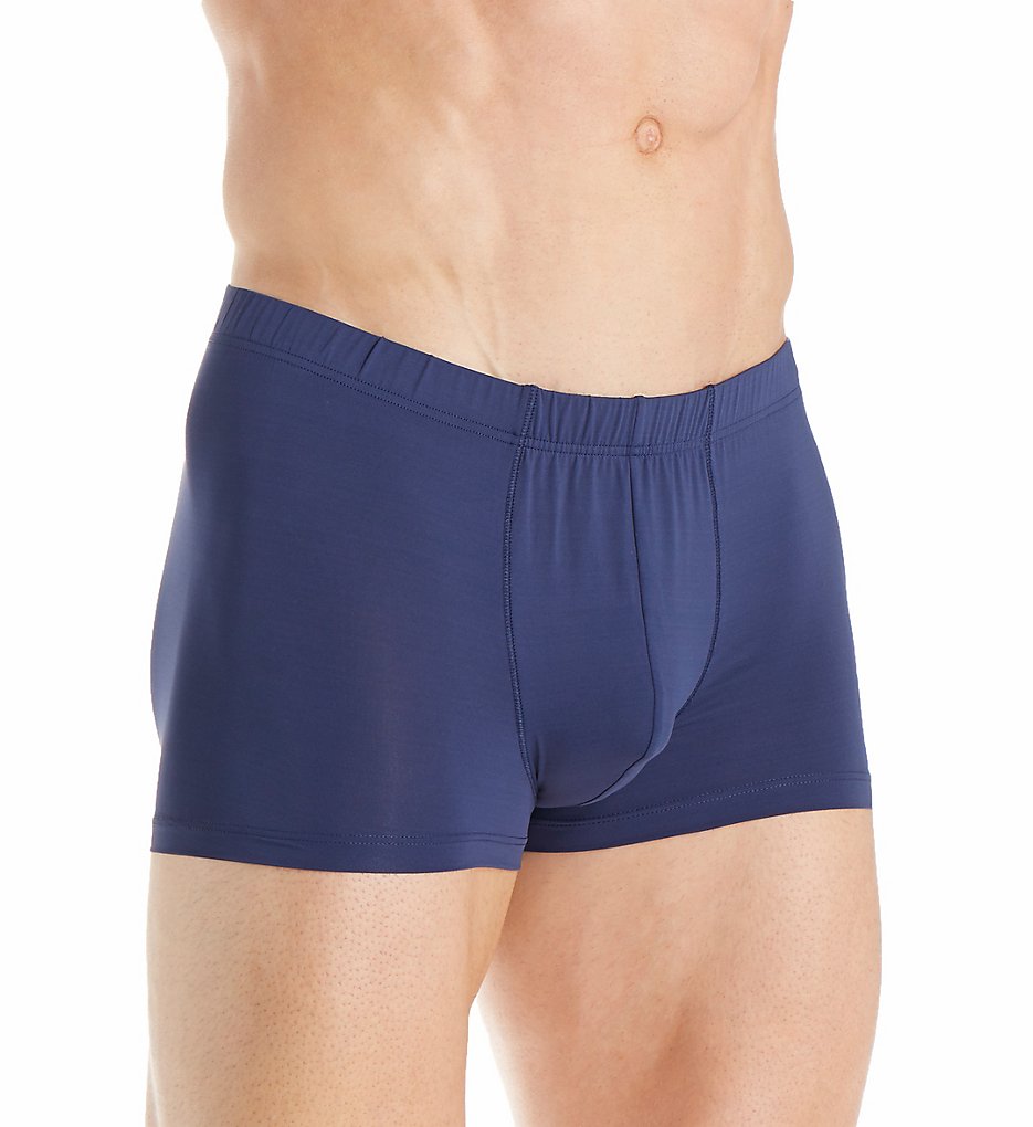 Hanro 73057 Micro Touch Boxer Briefs with Covered Waistband (Midnight Navy)
