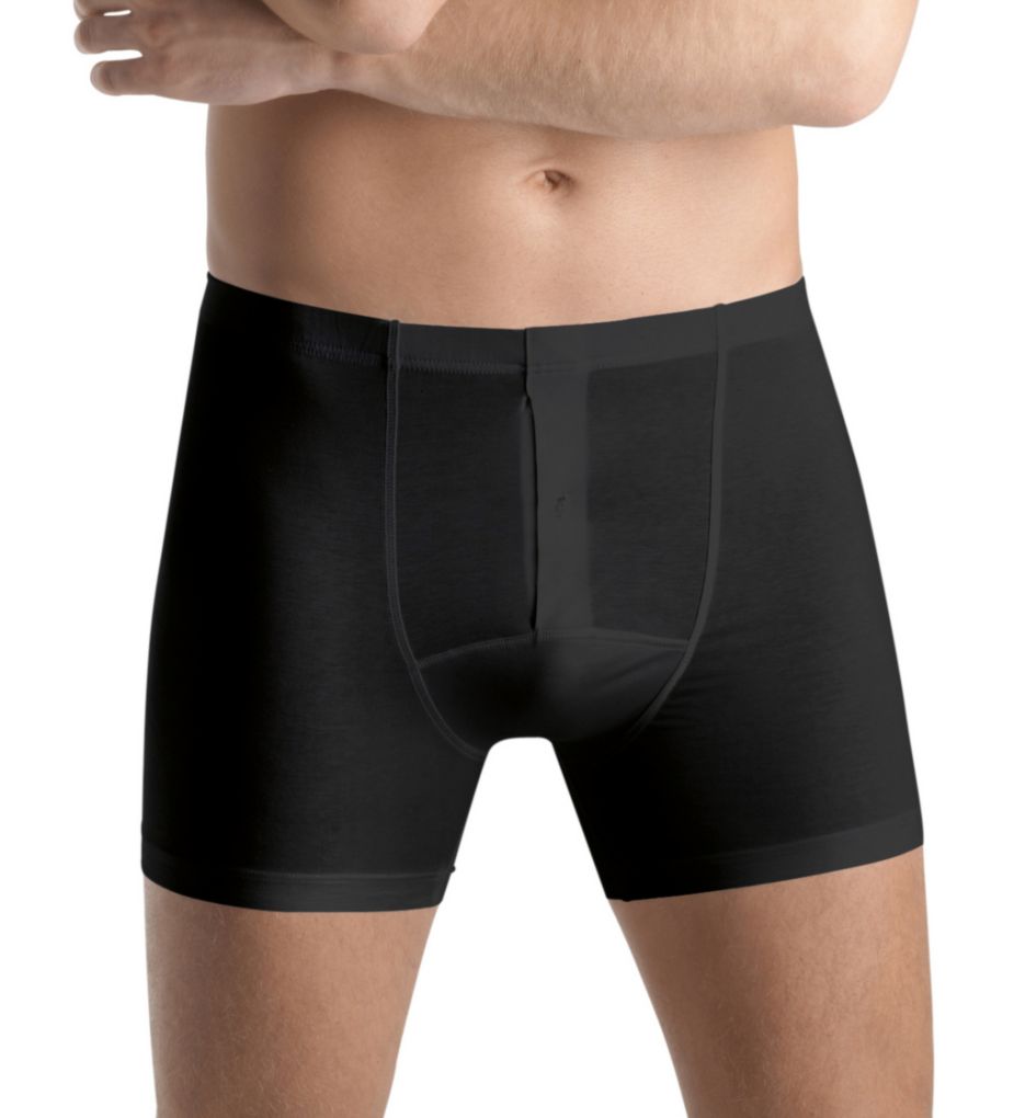 Cotton Sensation Boxer with Button Fly BLK 2XL by Hanro