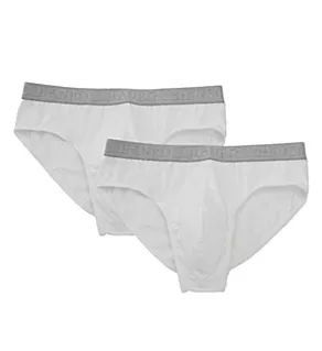 Essentials Cotton Stretch Briefs - 2 Pack WHT L