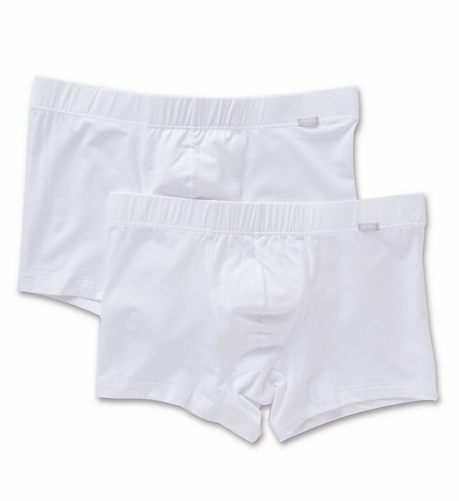 Hanro 73079 Essentials Cotton Stretch Boxer Briefs - 2 Pack (White)