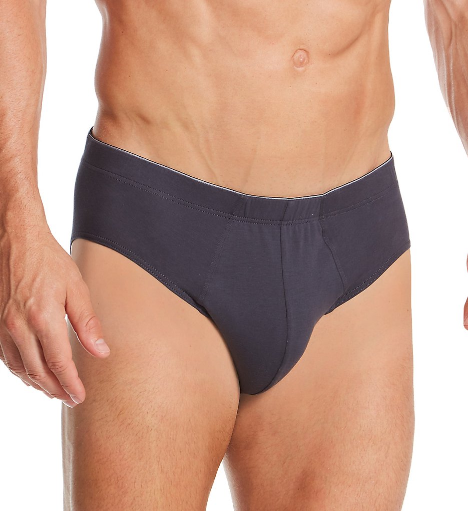 Hanro 73085 Cotton Superior Briefs (Coal Grey)