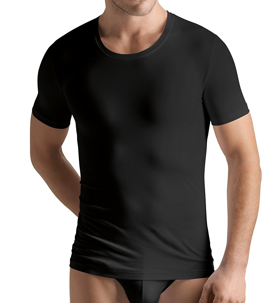 Hanro 73088 Cotton Superior Crew Neck T-Shirt (Black)