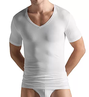 Cotton Superior V-Neck T-Shirt WHT 2XL