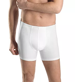Cotton Superior Long Leg Boxer Brief WHT 2XL