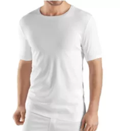 Sea Island Cotton Short Sleeve Crew Neck Shirt WHT S