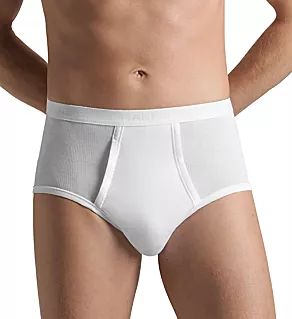 Cotton Pure Full Brief with Fly WHT M