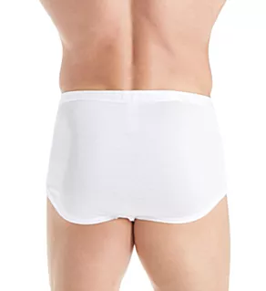 Cotton Pure Full Brief with Fly WHT M