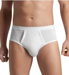 Cotton Pure Brief with Fly WHT M