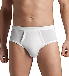 Cotton Pure Brief with Fly WHT S