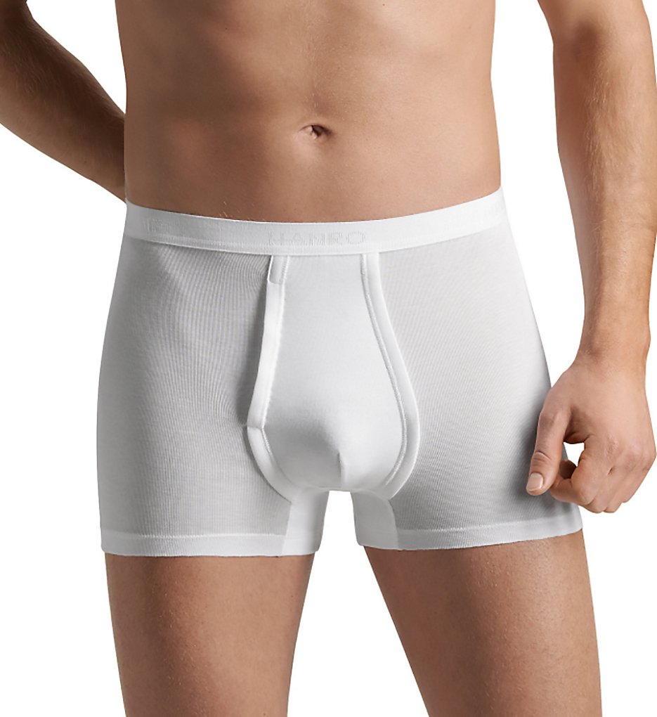 Hanro 73634 Cotton Pure Boxer Briefs with Fly (White)