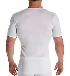 Cotton Pure Short Sleeve V-Neck Shirt WHT S