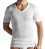 Hanro Cotton Pure Short Sleeve V-Neck Shirt 73665 - Image 1