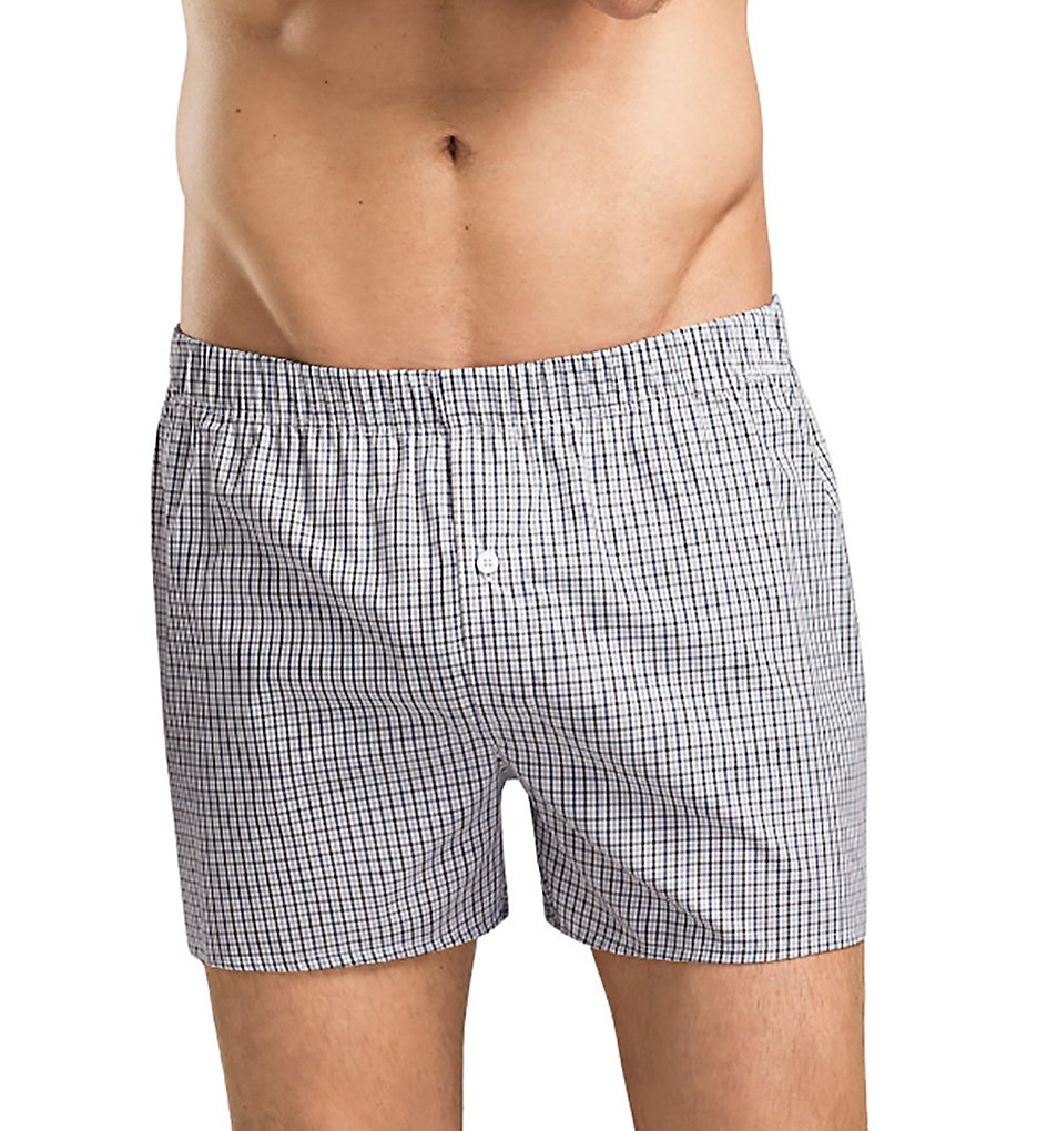 Hanro 74013 Fancy Woven Boxer (Shaded Check)