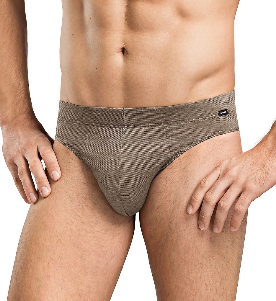 Hanro 74080 Sporty Stripe Jersey Cotton Briefs (Cork Stripe)