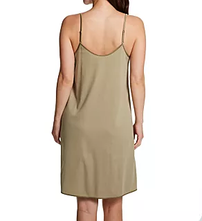 Cotton Silk Spaghetti Chemise Silver Sage M