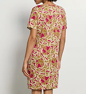 Sleep and Lounge Short Sleeve Nightgown Illustrated Petals XS