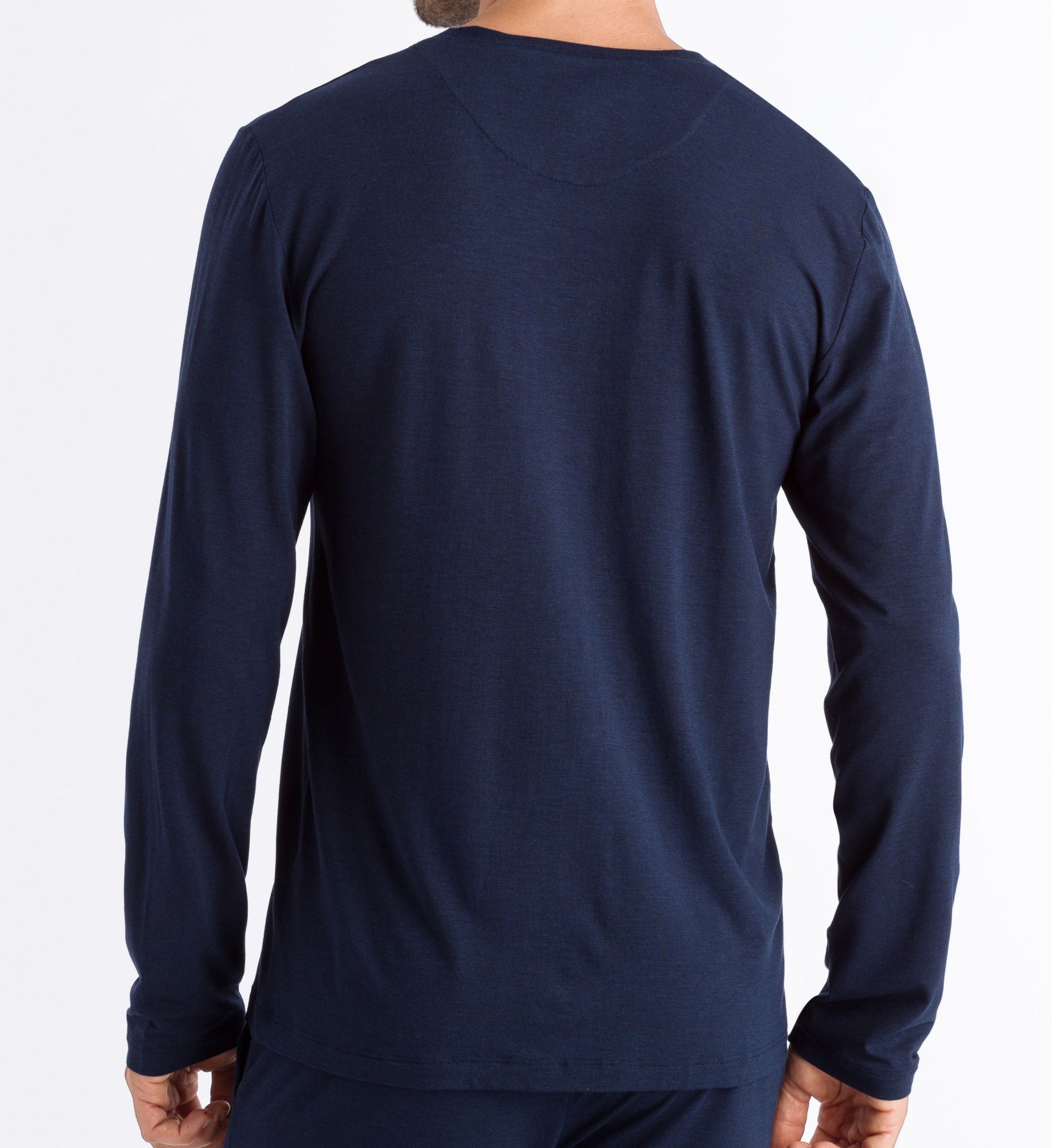 Hanro Casuals Long Sleeve V-Neck T-Shirt DeepN L  - Image 2