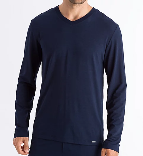 Hanro Casuals Long Sleeve V-Neck T-Shirt 75036