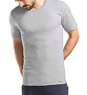Living Short Sleeve Crew Neck T-Shirt Grey Melange 2XL